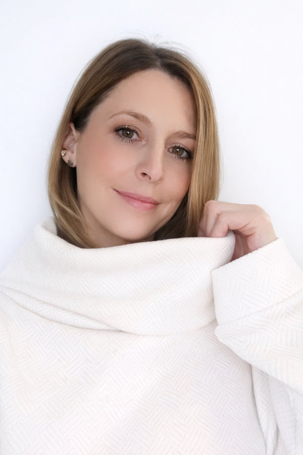 Kámzsás pulóver - Fehér