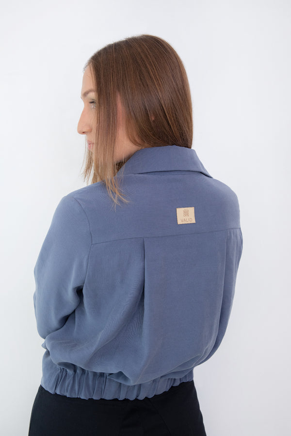 Csavart derekú blúz – Denim