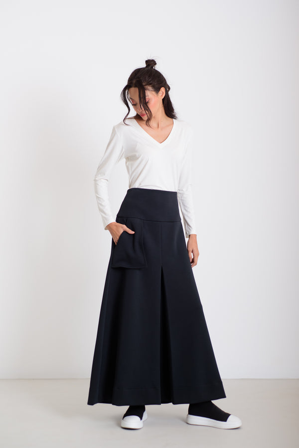 Hajtott maxi szoknya fekete