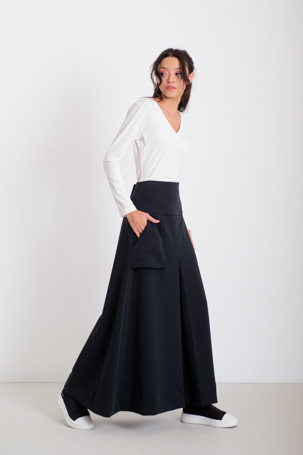Hajtott maxi szoknya fekete