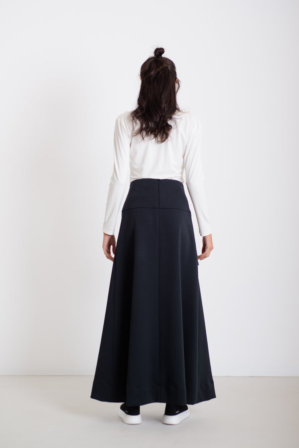 Hajtott maxi szoknya fekete