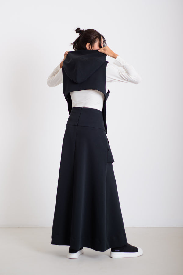 Hajtott maxi szoknya fekete