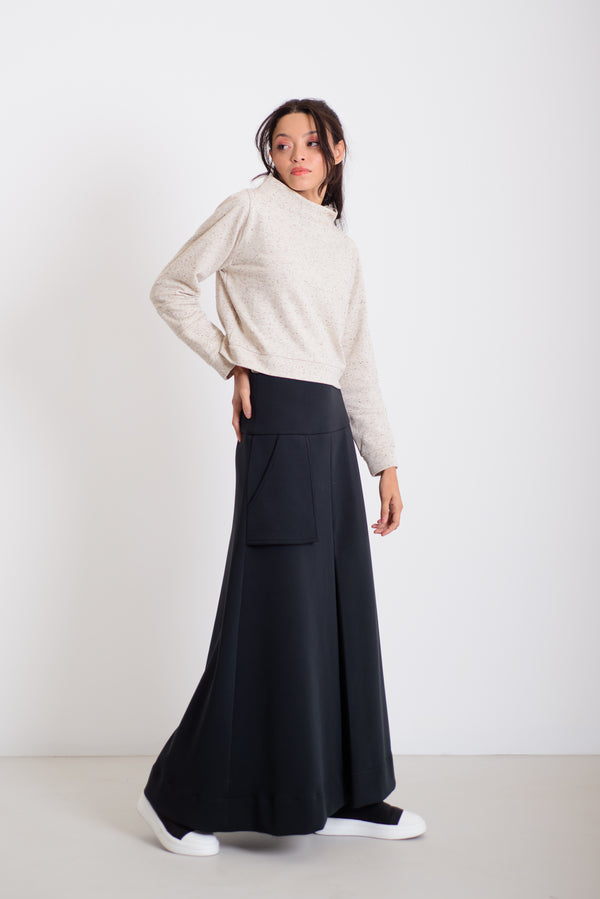 Hajtott maxi szoknya fekete