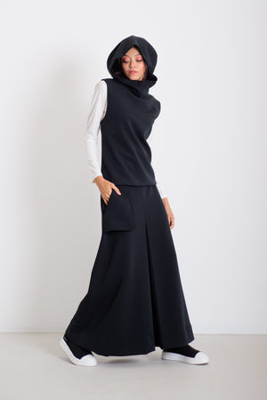 Kapucnis mellény fekete