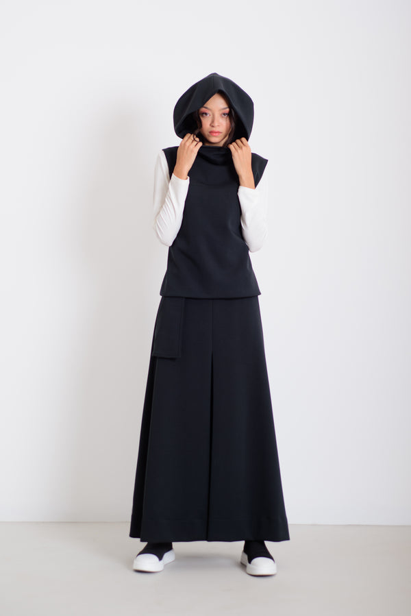 Kapucnis mellény fekete