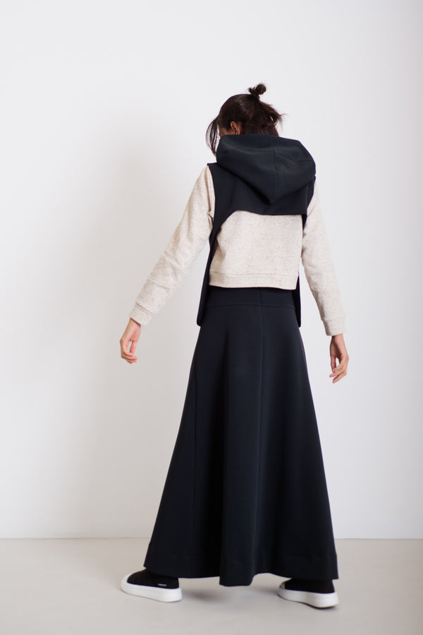 Kapucnis mellény fekete