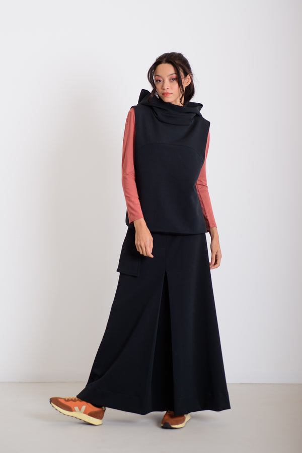 Kapucnis mellény fekete