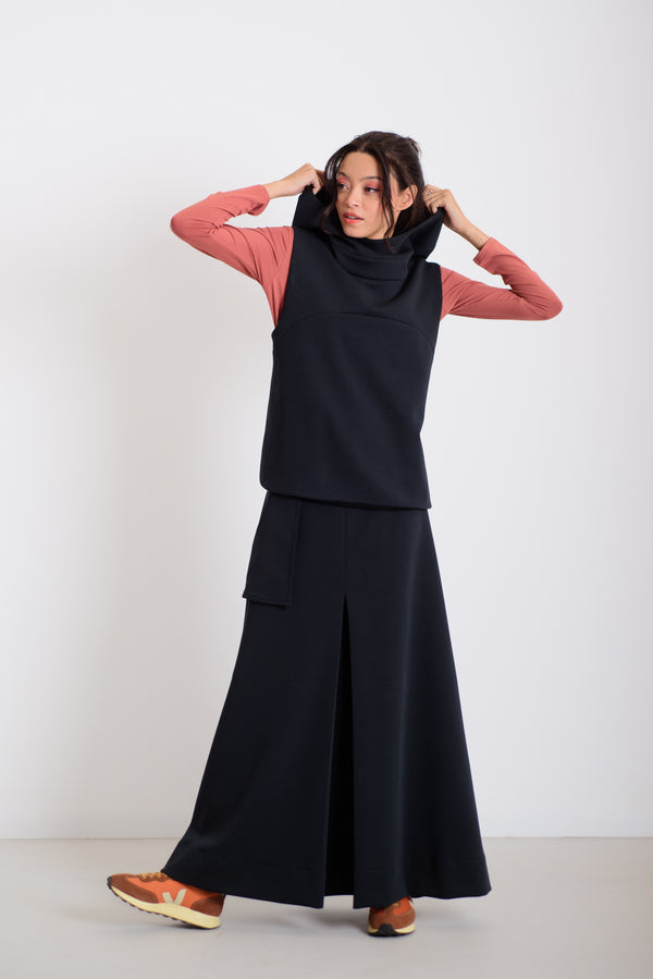 Kapucnis mellény fekete