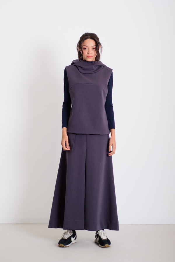 Kapucnis mellény kékes szürke