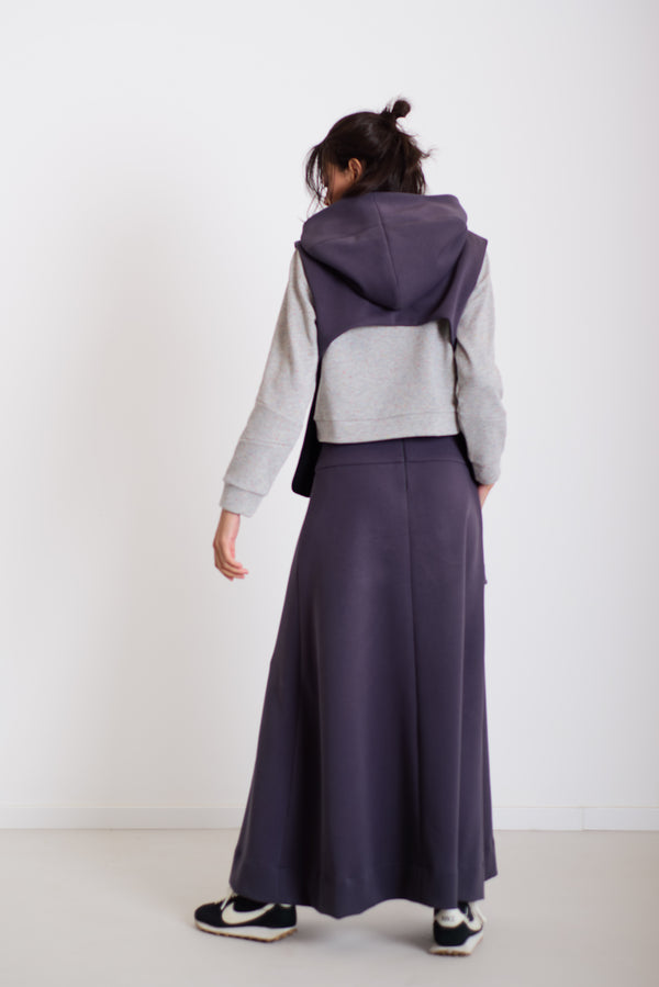 Kapucnis mellény kékes szürke