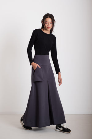 Kereknyakú hosszú ujjú bambusz felső