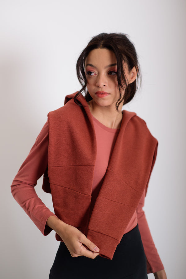 Kereknyakú hosszú ujjú bambusz felső